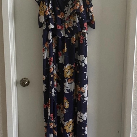 Laundry by Shelli Segal Women’s Floral Two Tier Ruffle Palazzo Jumpsuit Size 12 - Picture 6 of 12